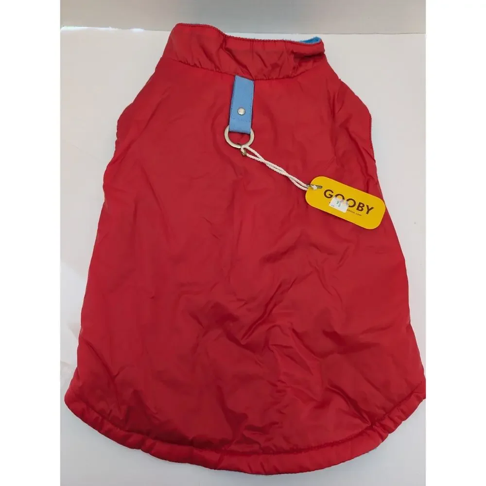 Gooby XL Sport Vest Dog Coat Red Blue Fleece Lined Jacket Built In D Ring Winter